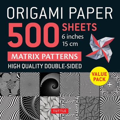 Origami Paper 500 sheets Matrix Patterns 6  (15 cm), Tuttle Origami Paper: Double-Sided Origami Sheets Printed with 12 Different Designs (Instructions for 5 Projects Included)