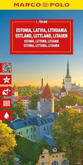 Estonia, Latvia, Lithuania Marco Polo Map, The Baltic States
