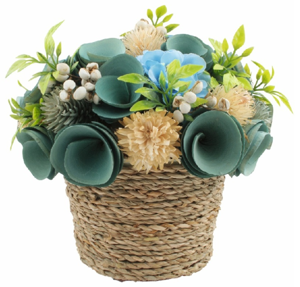 Levně Dekorace v košíku 20 x 19 x 20 cm na postavení