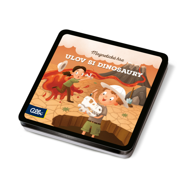 Magnetická hra na cesty - Ulov si dinosaury