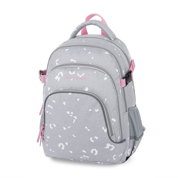 Levně Studentský batoh OXY SCOOLER Grey geometric