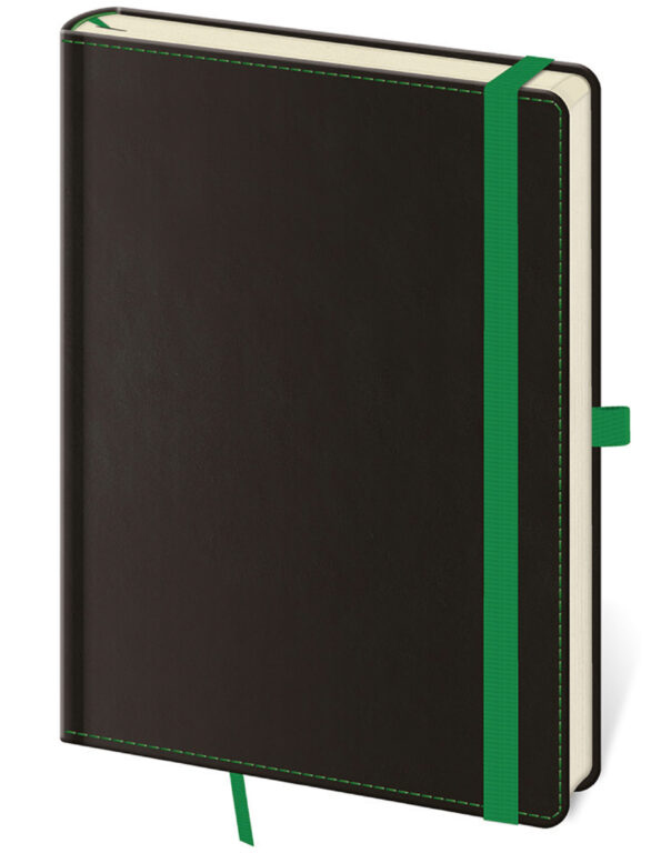Levně Linkovaný zápisník Black Green L