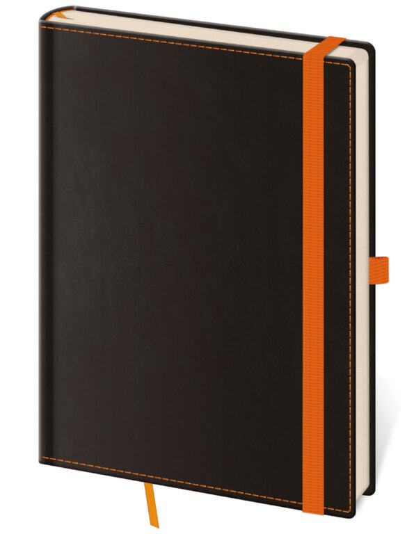 Levně Linkovaný zápisník Black Orange L