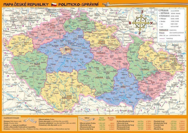 Levně Mapa České republiky – zeměpisná a politicko-správní