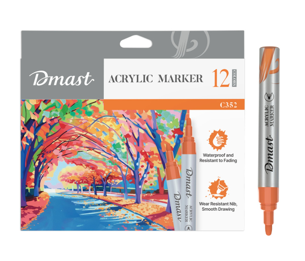 Popisovač akrylový Dmast sada 6 barev DELI EC352 DELI GROUP CO., LTD.