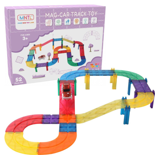 Levně MNTL - Magnetická stavebnice Car Track Toy - 52 ks