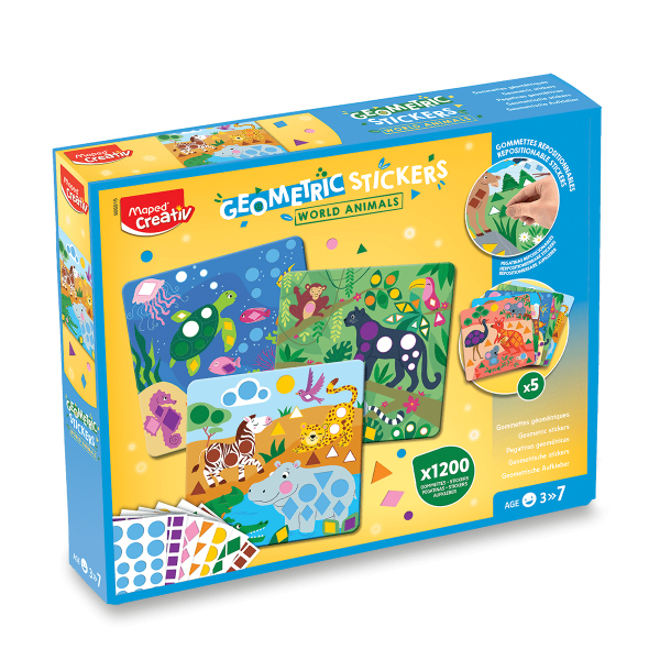 Levně Sada Maped Creativ Geometric Stickers - Samolepky zvířátka
