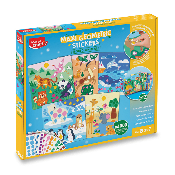 Levně Sada Maped Creativ Maxi Geometric Stickers - Samolepky zvířátka