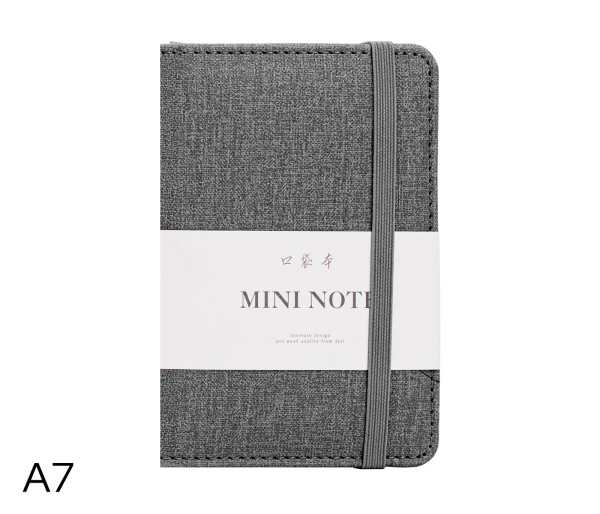 Zápisník A7 linka 96l DELI 22235 šedý