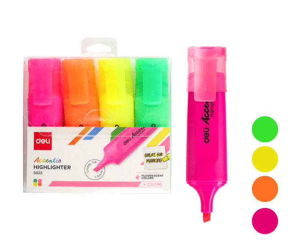 Zvýrazňovač DELI ES622 neon sada DELI GROUP CO., LTD.