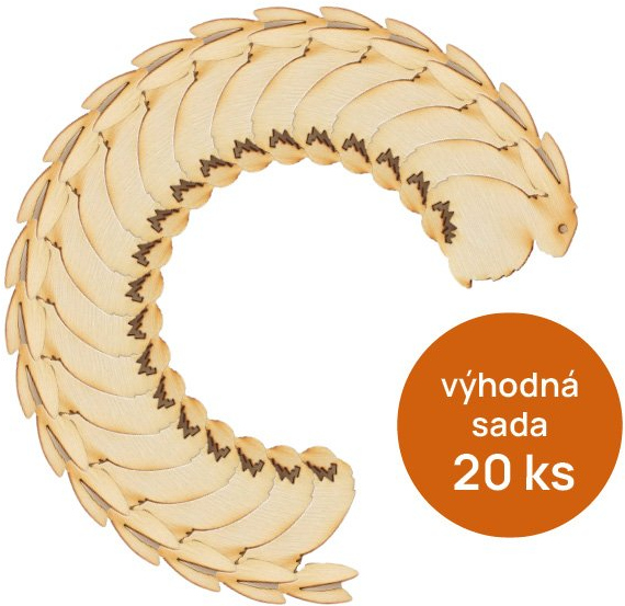 Dřevěný výřez zajíček 2 mini,  2,5 x 3 cm, sada 20 ks