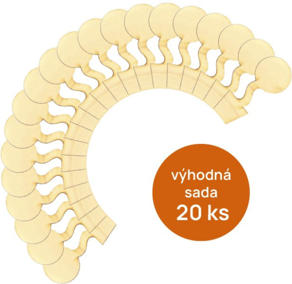 Dřevěný výřez základ pro květinu, 7 x 16 cm, sada 20 ks