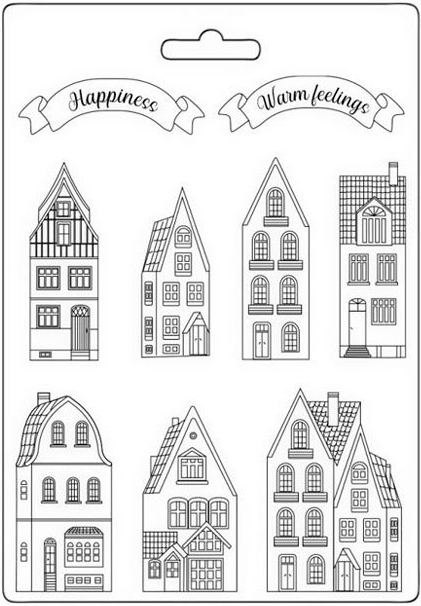 Forma na odlévání A4, domečky, 9 motivů