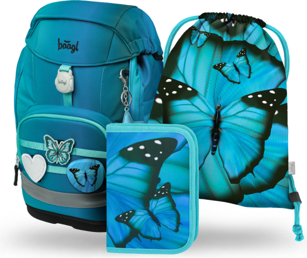 Levně BAAGL SET 3 Airy Plus Butterfly: batoh, penál, sáček