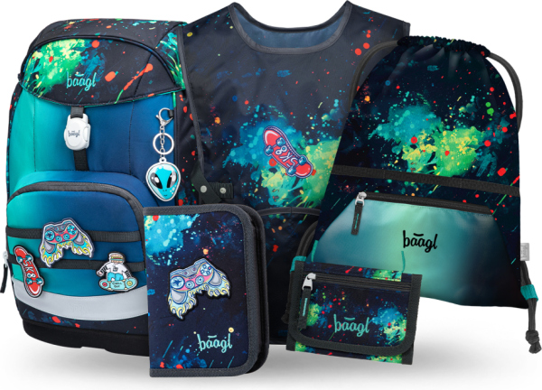 BAAGL SET 5 Airy Plus Chill: batoh, penál, sáček, zástěra, peněženka