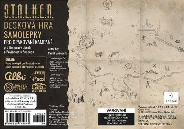 Stalker - Sada náhradních samolepek (Srdce Zóny, Povinnost a Svoboda)