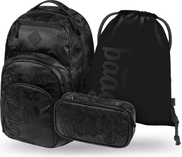 BAAGL SET 3 Coolmate Onyx: batoh, penál, sáček
