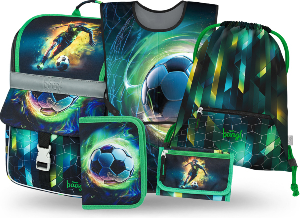 BAAGL SET 5 Zippy Fotbal Hráč: aktovka, penál, sáček, zástěra, peněženka