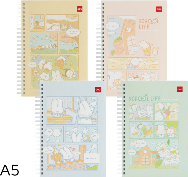 Blok spirála A5 linka 60l DELI ELA560 mix