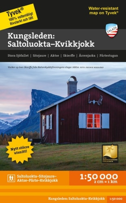 Kungsleden: Saltaluokta - Kvikkjokk Hiking Map, 1:50 000