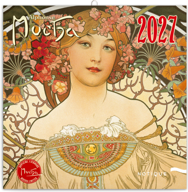 Levně NOTIQUE Poznámkový kalendář Alfons Mucha 2027, 30 x 30 cm