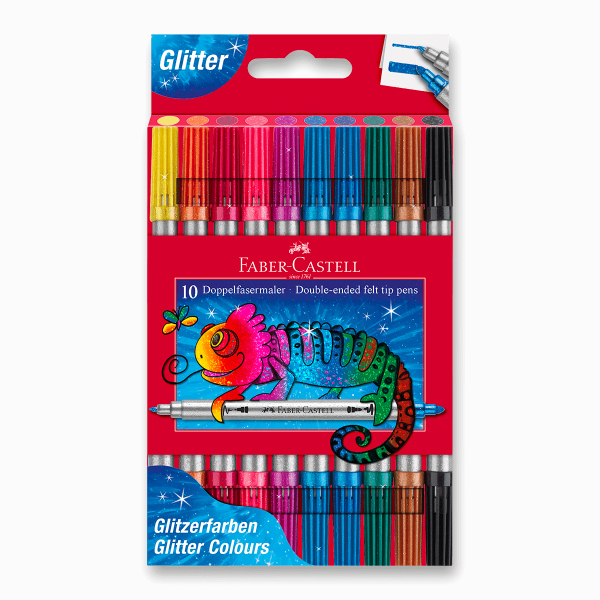 Oboustranné dětské fixy Faber-Castell Glitter - 10 ks