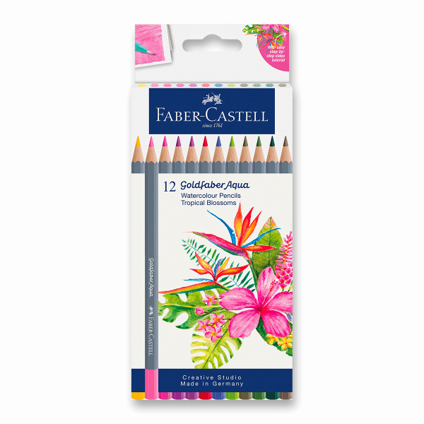 Levně Pastelky Faber-Castell Goldfaber Aqua Tropical Blossoms - 12 ks