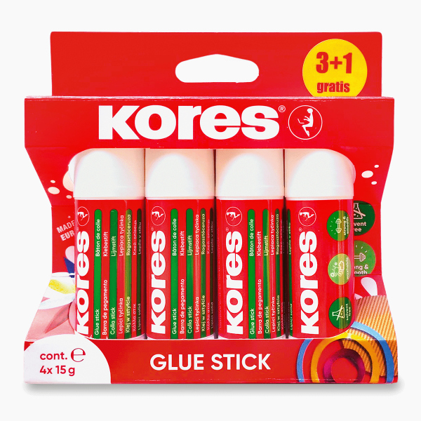 Lepicí tyčinka Kores - 15 g, blistr 3+1