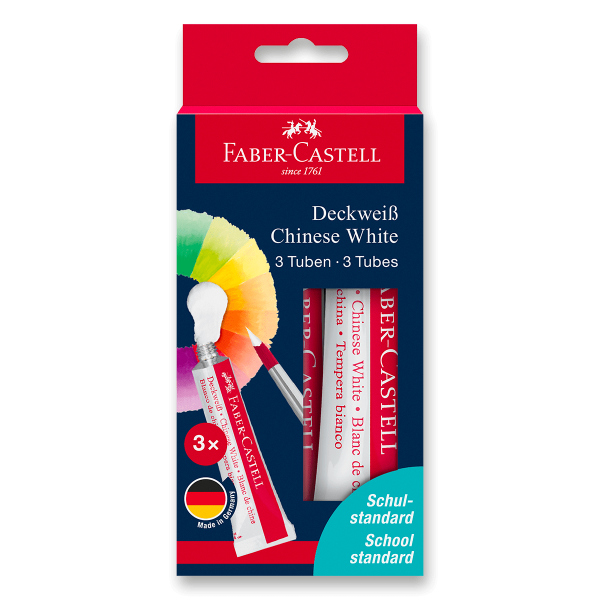 Levně Tempery Faber-Castell Connector Chinese White - bílá, 3 ks