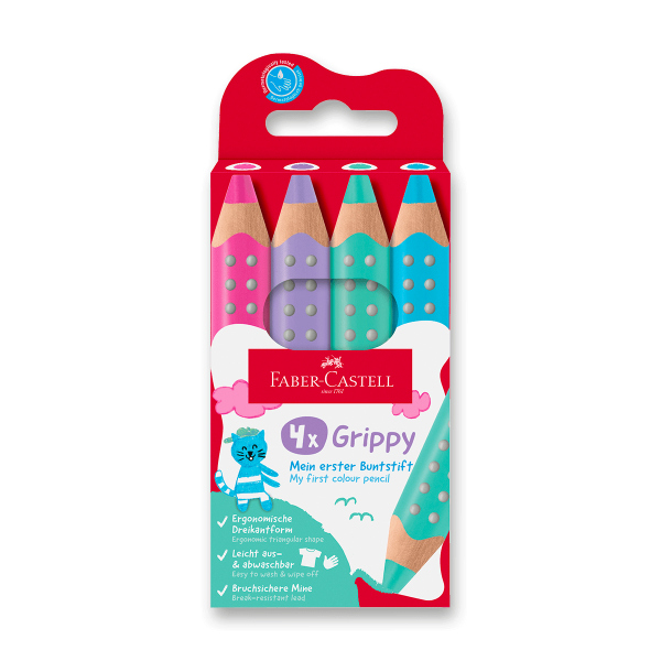 Levně Pastelky Faber-Castell Grippy Pastel - 4 ks