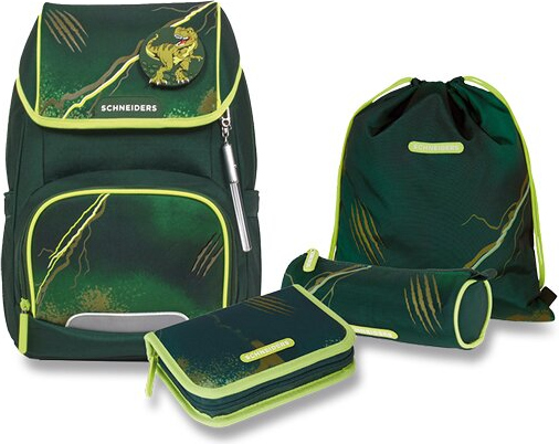 Aktovka Schneiders Ergojet Dino Olive s příslušenstvím