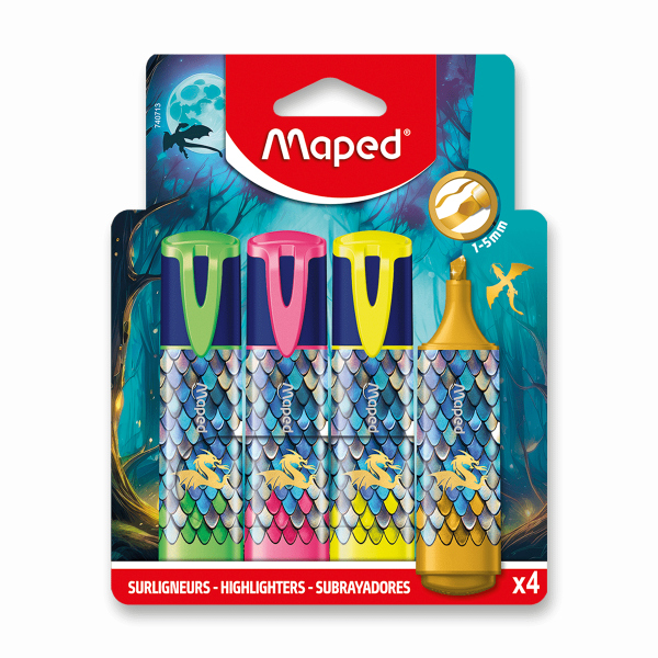 Zvýrazňovač Maped Dragon - 4 barvy