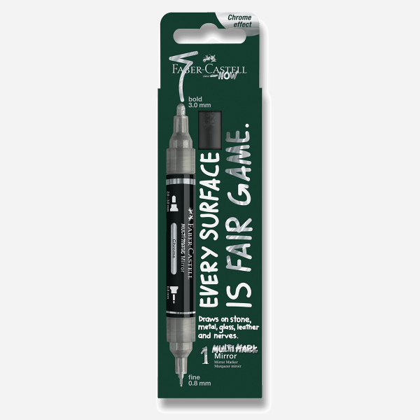 Levně Popisovač Faber-Castell Multimark Mirror - 551, chrome, blistr
