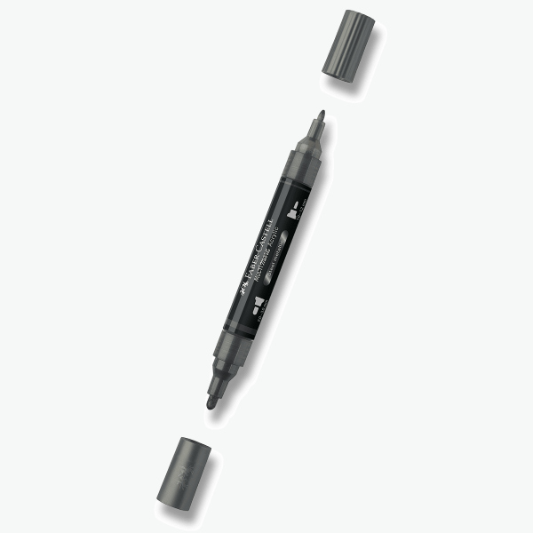 Levně Akrylový popisovač Faber-Castell Multimark Metallic - 297, steel metallic
