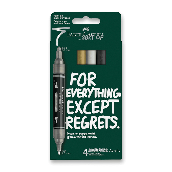Levně Akrylový popisovač Faber-Castell Multimark Classics - 4 ks