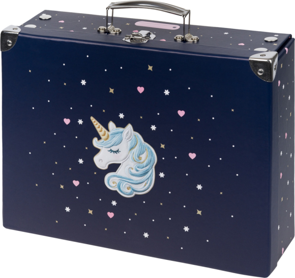 BAAGL Skládací školní kufřík Unicorn Gold s kováním