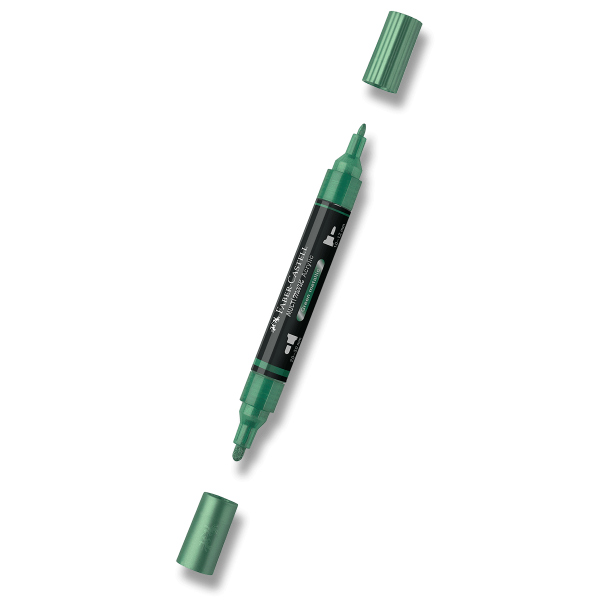 Akrylový popisovač Faber-Castell Multimark Metallic - 295, green metallic