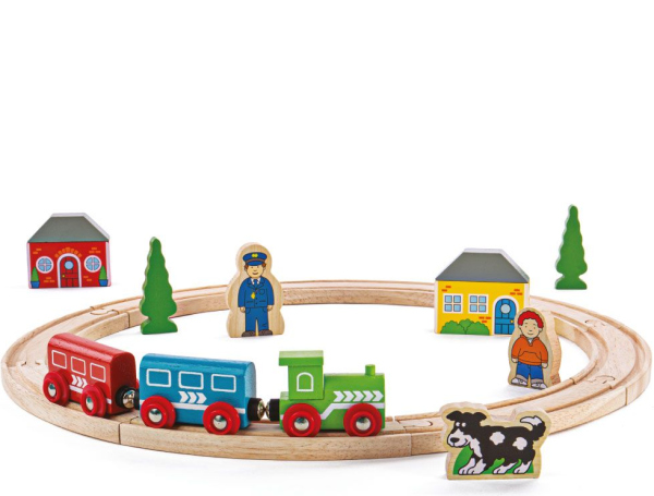 Levně Bigjigs Rail Moje první vláčkodráha 19 dílů