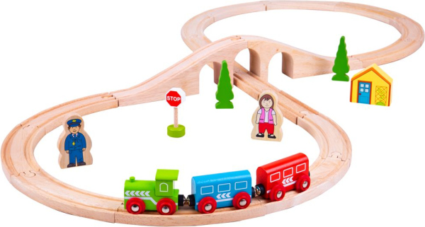 Levně Bigjigs Rail Dřevěná vláčkodráha osmička