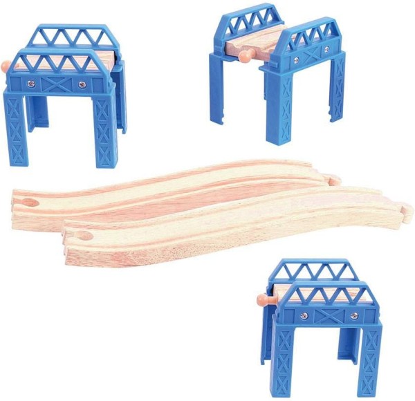 Levně Bigjigs Rail Dřevěné koleje set mostní konstrukce