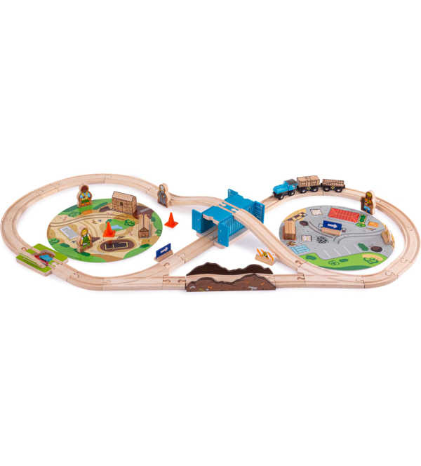 Levně Bigjigs Rail Vláčkodráha Stavba 50 dílů