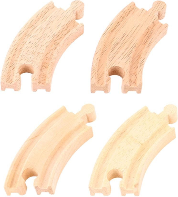 Levně Bigjigs Rail Krátká kruhová kolej 10 cm 4 ks