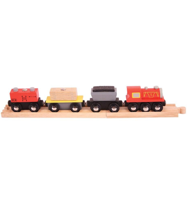Levně Bigjigs Rail Nákladní vlak + koleje