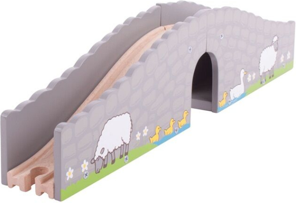 Levně Bigjigs Rail Farma most s tunelem