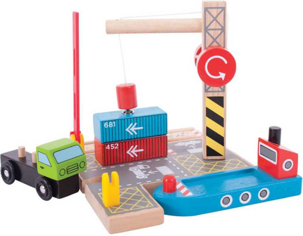 Levně Bigjigs Rail Kontejnerové překladiště