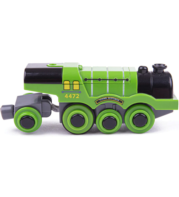 Levně Bigjigs Rail Elektrická lokomotiva Flying Scotsman zelená