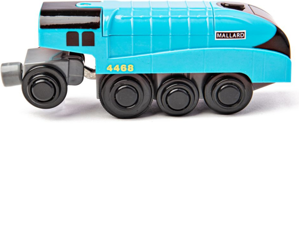 Levně Bigjigs Rail Elektrická lokomotiva Mallard modrá