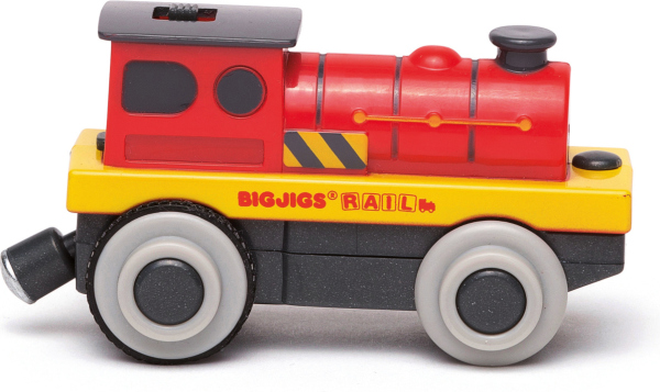 Levně Bigjigs Rail Elektrická lokomotiva Červený silák