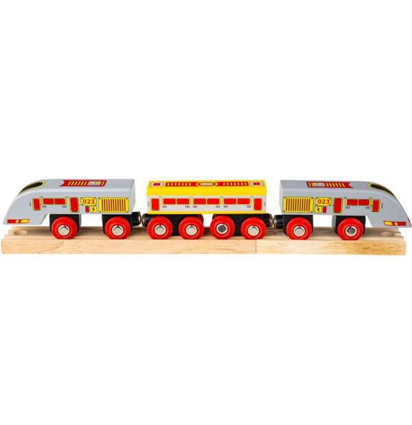 Levně Bigjigs Rail Rychlík Eurostar + 3 koleje