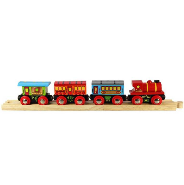 Levně Bigjigs Rail Osobní vlak + 2 koleje